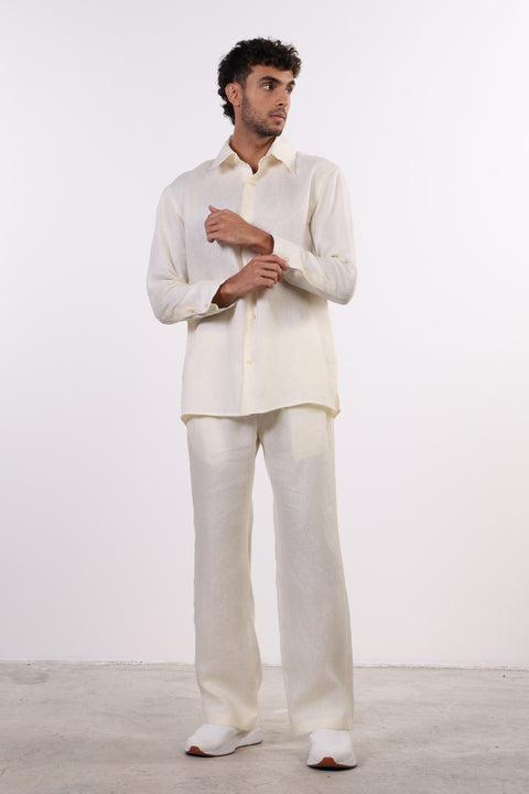 THE CLASSIC LINEN PANTS  — MENS OFF WHITE
