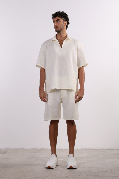 THE SIGNATURE LINEN SHIRT — MENS OFFWHITE