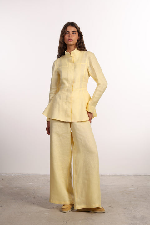 THE SIGNATURE LINEN SHIRT  — WOMENS YELLOW
