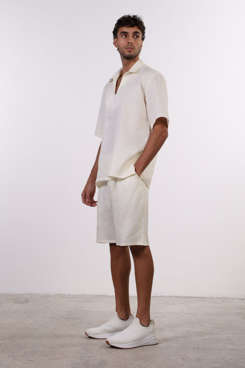 THE SIGNATURE LINEN SHIRT — MENS OFFWHITE