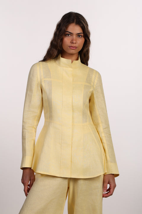 THE SIGNATURE LINEN SHIRT  — WOMENS YELLOW