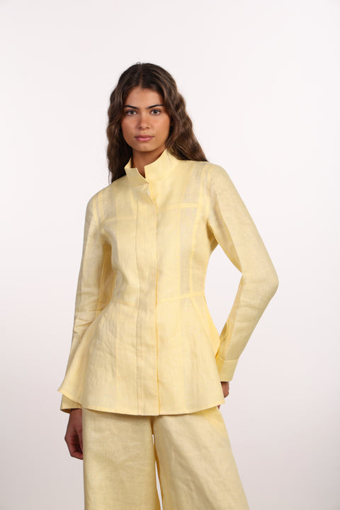 THE SIGNATURE LINEN SHIRT  — WOMENS YELLOW