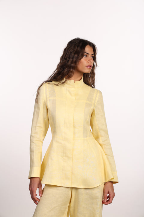 THE SIGNATURE LINEN SHIRT  — WOMENS YELLOW