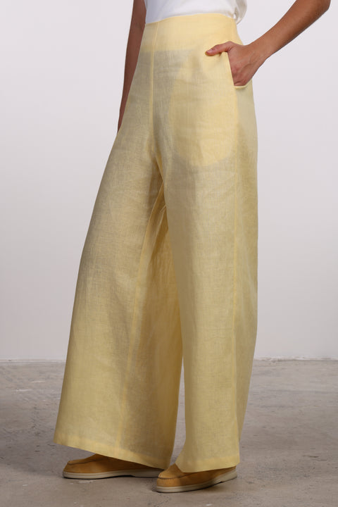 THE SIGNATURE LINEN PANTS — WOMENS YELLOW