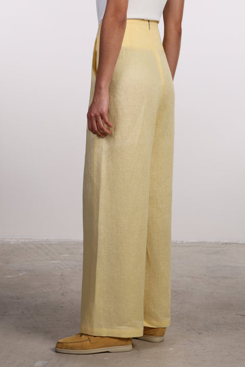 THE SIGNATURE LINEN PANTS — WOMENS YELLOW