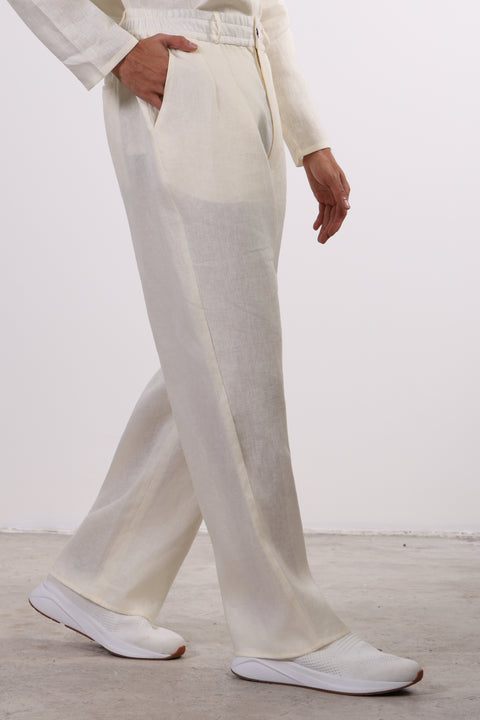 THE JAPANESE LINEN PANTS  — MENS OFFWHITE