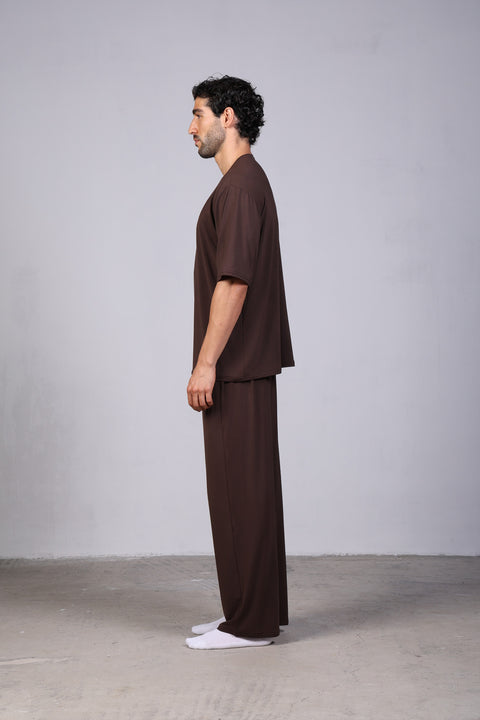 ON CALL TOP HALF SLEEVES — MENS BROWN