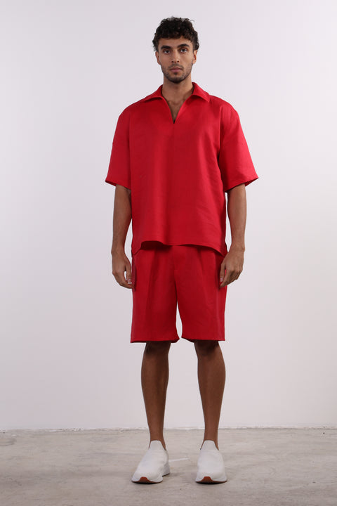 THE SIGNATURE LINEN SET — MENS RED