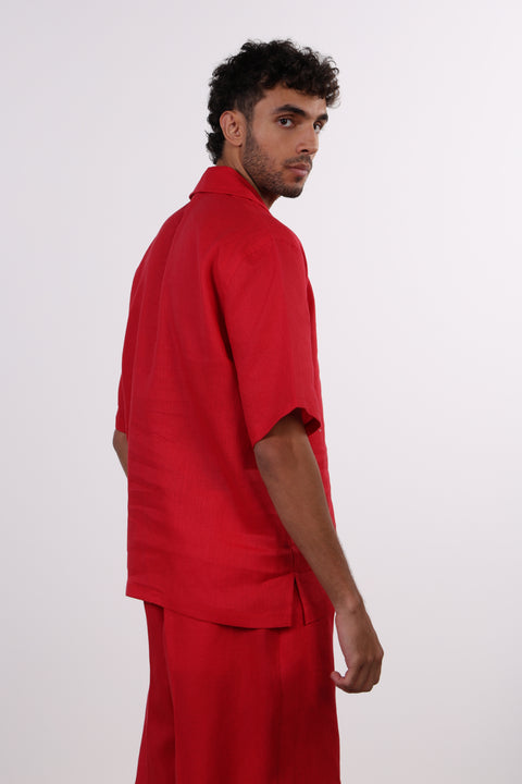 THE SIGNATURE LINEN SET — MENS RED