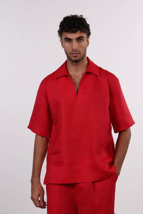 THE SIGNATURE LINEN SET — MENS RED