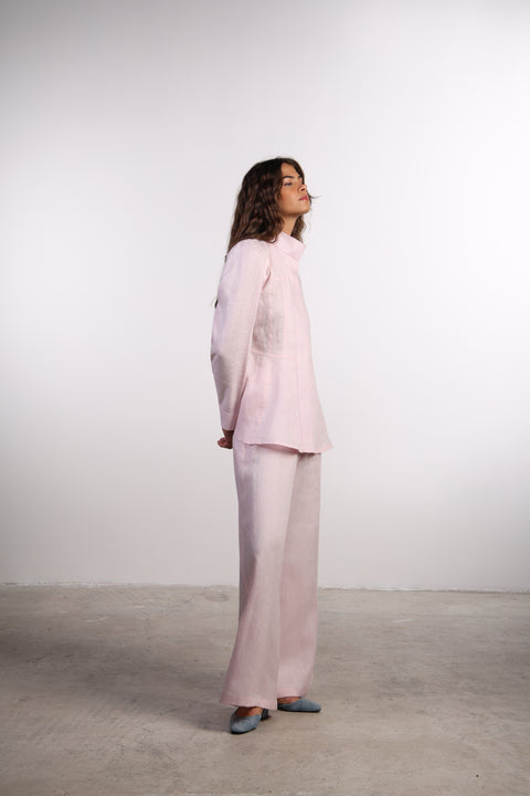 THE SIGNATURE LINEN SET — WOMENS PINK