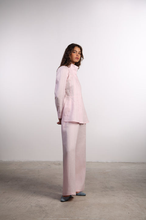 THE SIGNATURE LINEN SET — WOMENS PINK