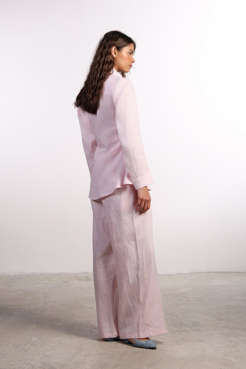 THE SIGNATURE LINEN SHIRT  — WOMENS PINK