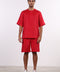 THE SHORE LINEN HALF SLEEVE SET — MENS RED