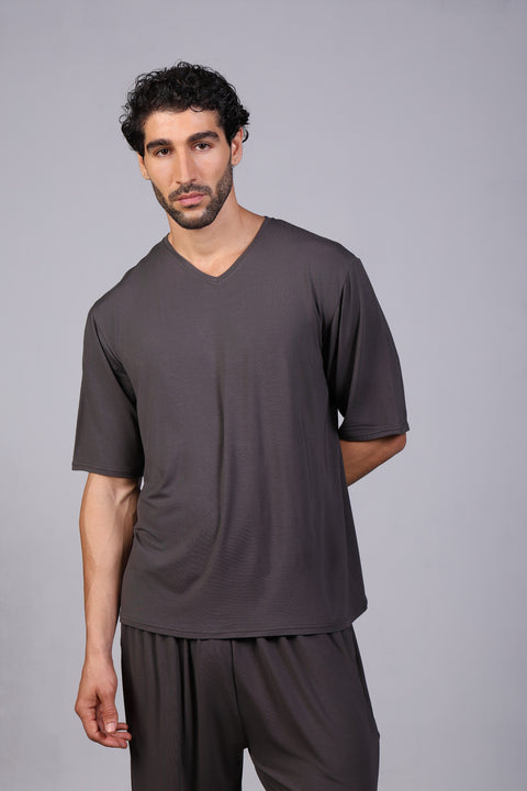 ON CALL TOP HALF SLEEVES — MENS GREY