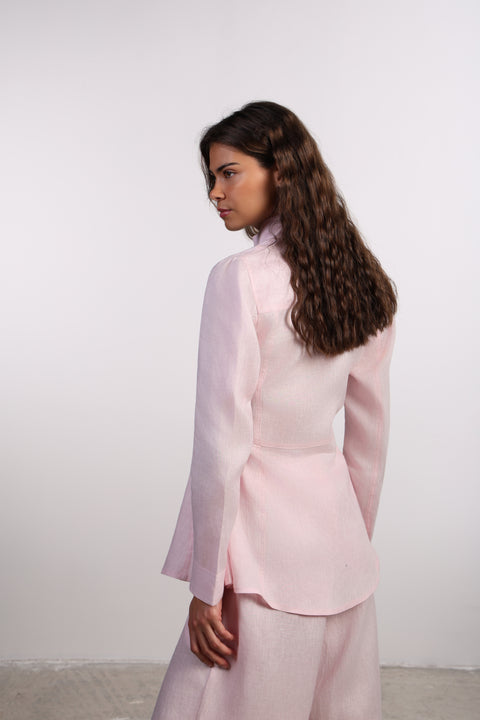 THE SIGNATURE LINEN SHIRT  — WOMENS PINK