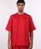 THE SHORE LINEN HALF SLEEVES SHIRT  — MENS RED