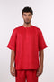 THE SHORE LINEN HALF SLEEVES SHIRT  — MENS RED