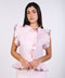 SILK TRIMMED LINEN SHIRT — WOMENS PINK