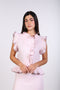 SILK TRIMMED LINEN SHIRT — WOMENS PINK