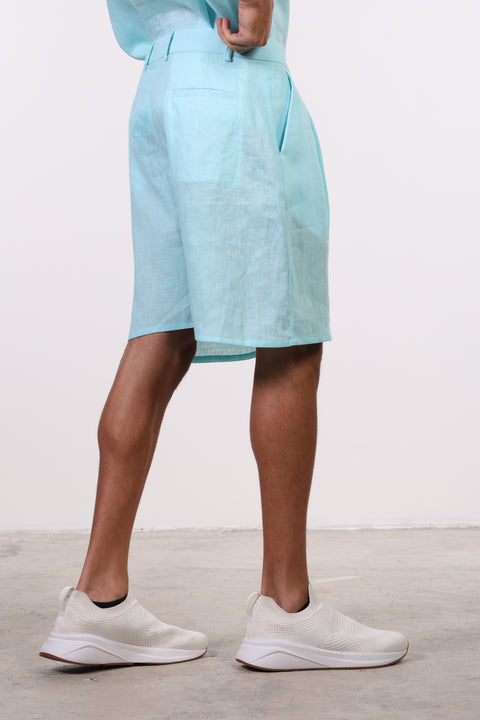 THE LINEN SHORTS  — MENS BLUE