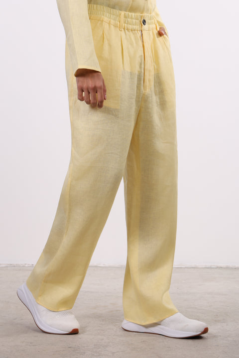 THE JAPANESE LINEN PANTS  — MENS YELLOW