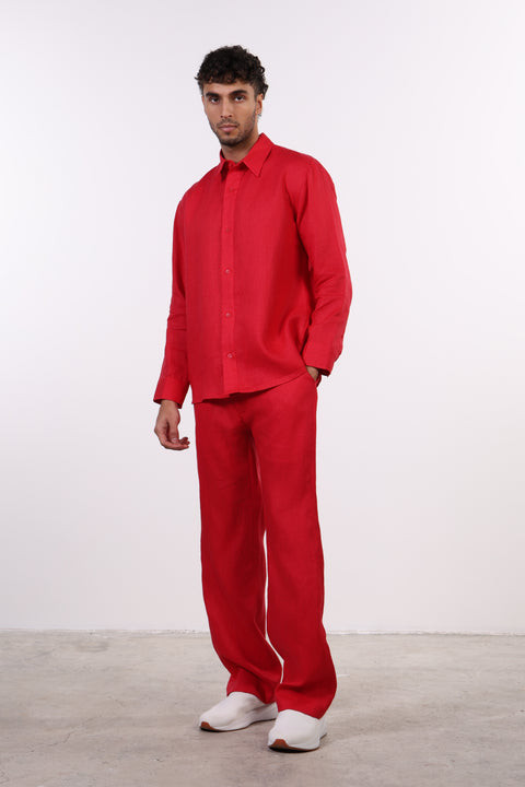 THE CLASSIC LINEN PANTS  — MENS RED