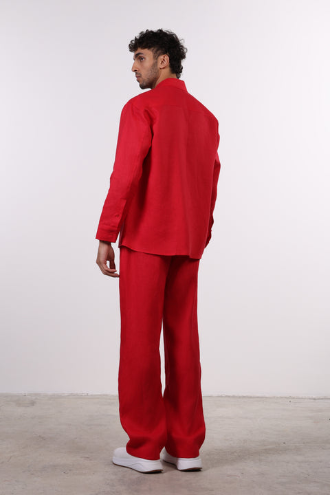 THE CLASSIC LINEN PANTS  — MENS RED