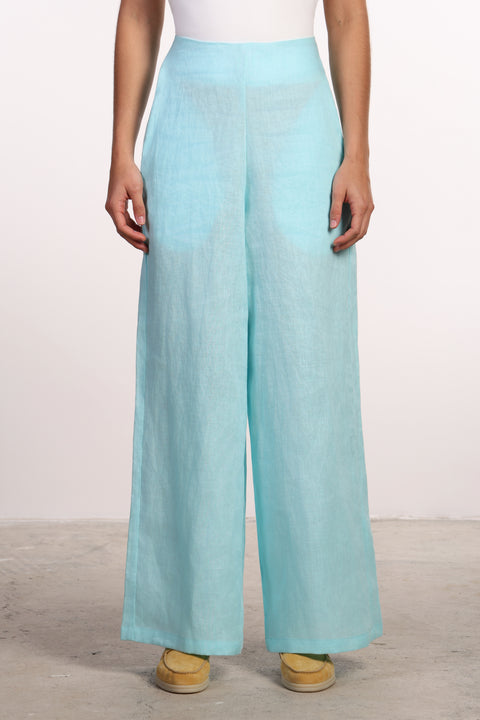 THE SIGNATURE LINEN PANTS — WOMENS TEAL