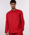 THE CLASSIC LINEN LONG SLEEVE SHIRT  — MENS RED
