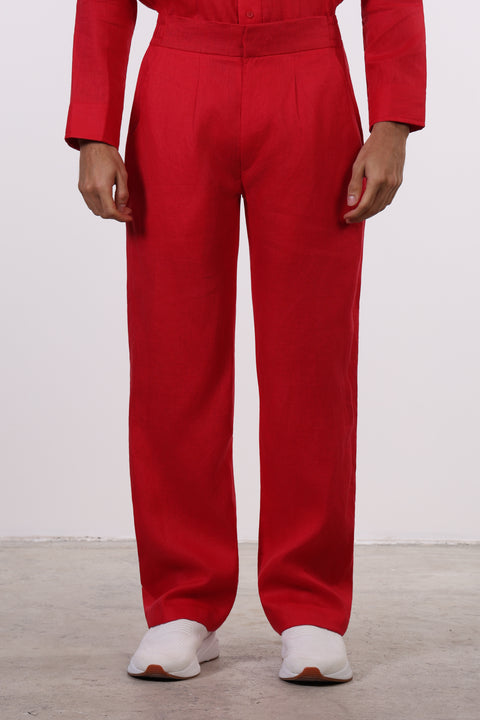 THE CLASSIC LINEN PANTS  — MENS RED