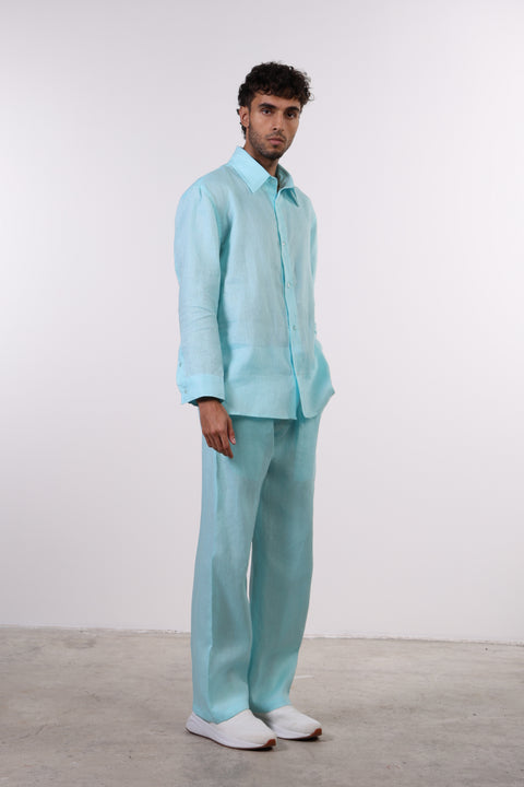THE CLASSIC LINEN PANTS  — MENS TEAL