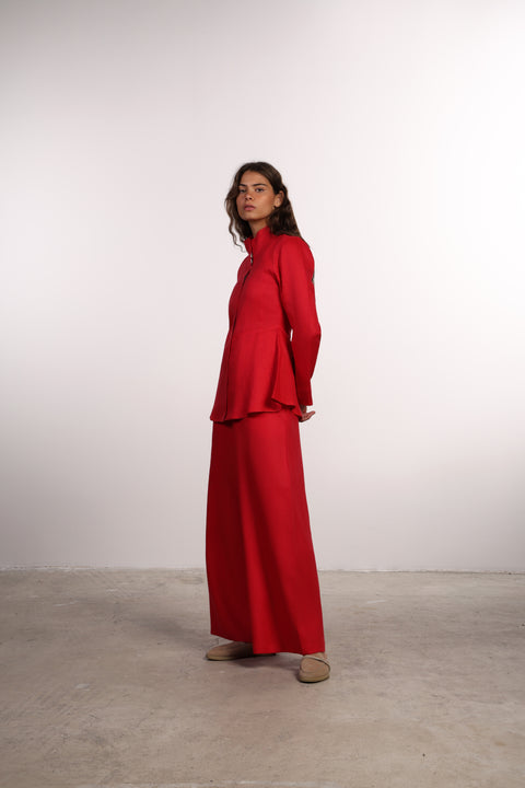 THE SIGNATURE LINEN SET — WOMENS RED
