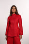 THE SIGNATURE LINEN SHIRT  — WOMENS RED