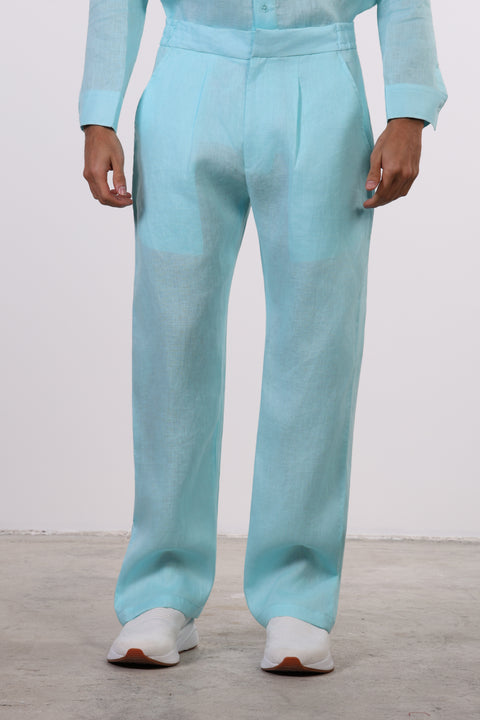 THE CLASSIC LINEN PANTS  — MENS TEAL