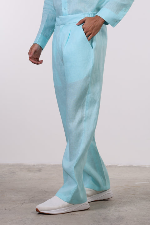 THE CLASSIC LINEN PANTS  — MENS TEAL