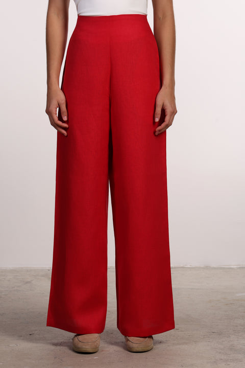 THE SIGNATURE LINEN SET — WOMENS RED