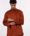 THE CLASSIC LINEN LONG SLEEVE SHIRT  — MENS BURNT ORANGE