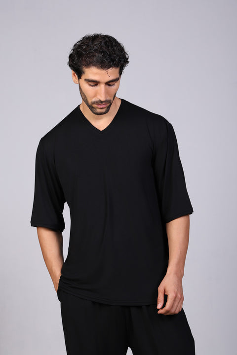 ON CALL TOP HALF SLEEVES — MENS BLACK