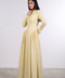 PANELLED MAXI DRESS FULL SLEEVES — WOMENS YELLOW
