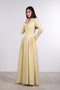PANELLED MAXI DRESS FULL SLEEVES — WOMENS YELLOW