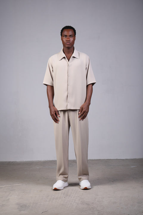 1987 SHIRT HALF SLEEVES — IN BEIGE