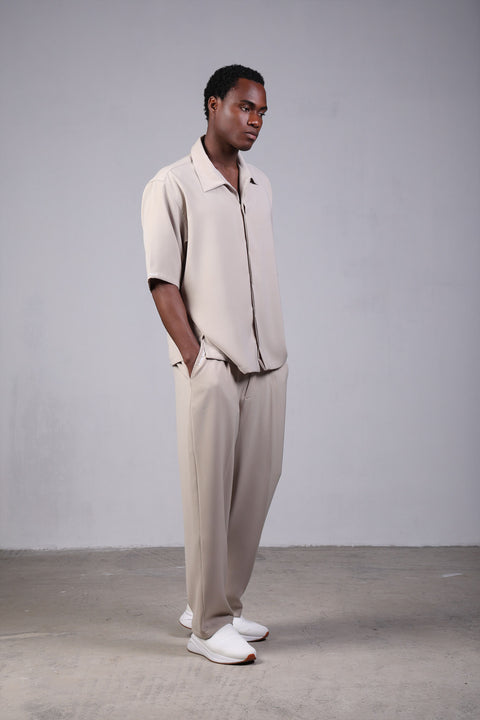 1987 SHIRT HALF SLEEVES SET — BEIGE