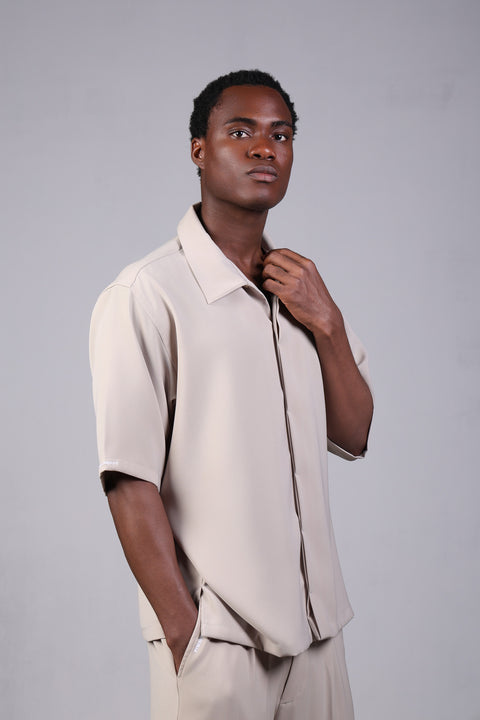 1987 SHIRT HALF SLEEVES — IN BEIGE