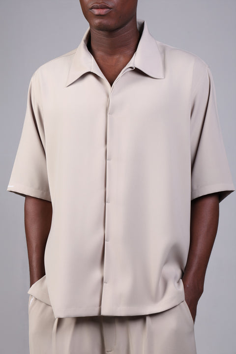 1987 SHIRT HALF SLEEVES — IN BEIGE