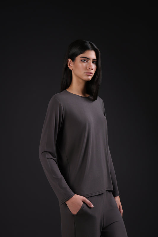 ON CALL TOP FULL SLEEVE — IN GREY