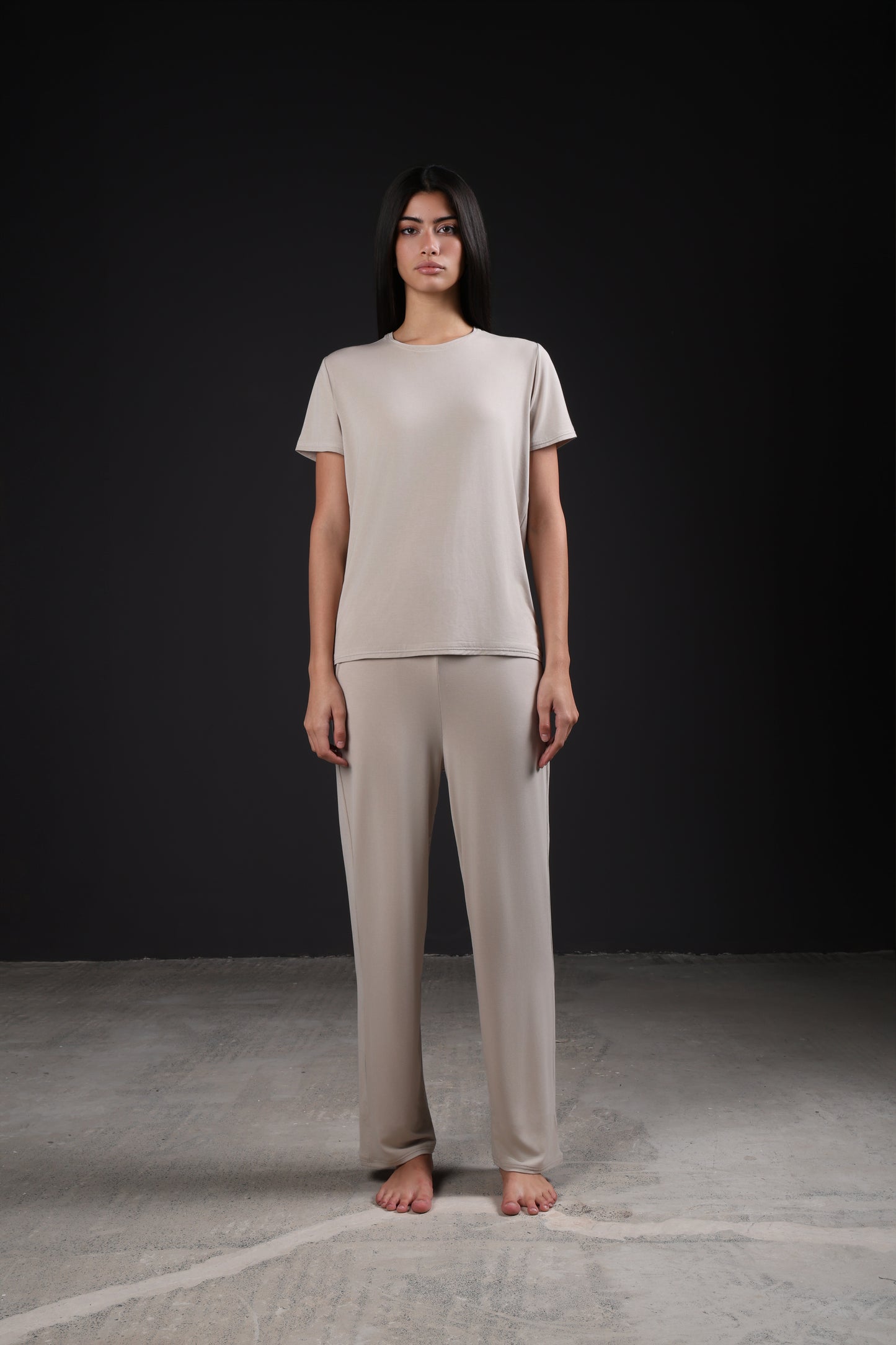 ON CALL TOP HALF SLEEVE — IN TAUPE