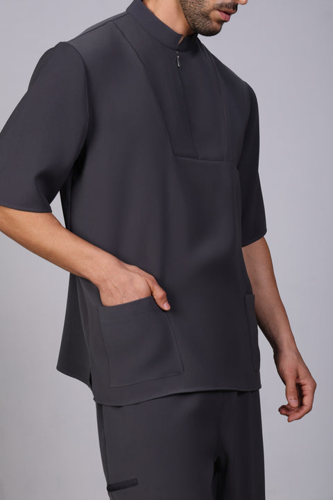 CLASSIC SHIRT HALF SLEEVES — MENS GREY
