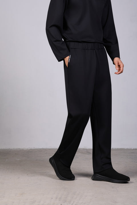 FLEX SHIRT FULL SLEEVES HIGH NECK SET — MENS BLACK