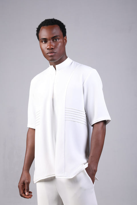 SHARK SHIRT HALF SLEEVES SET — MENS WHITE